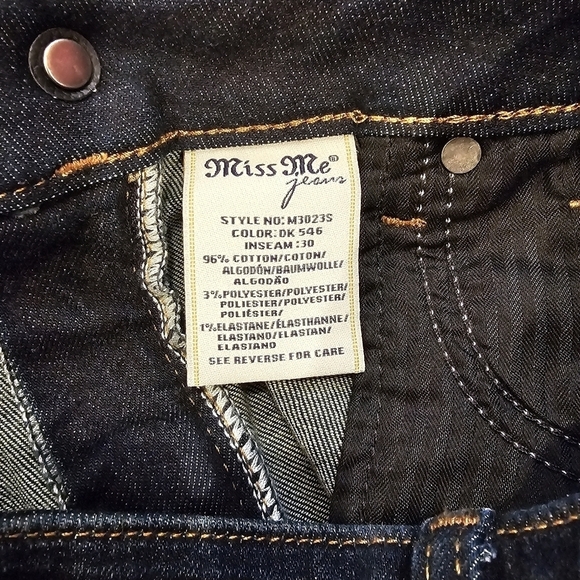 NEW Miss Me Skinny Jeans Embroidered Back Pockets - Picture 5 of 5